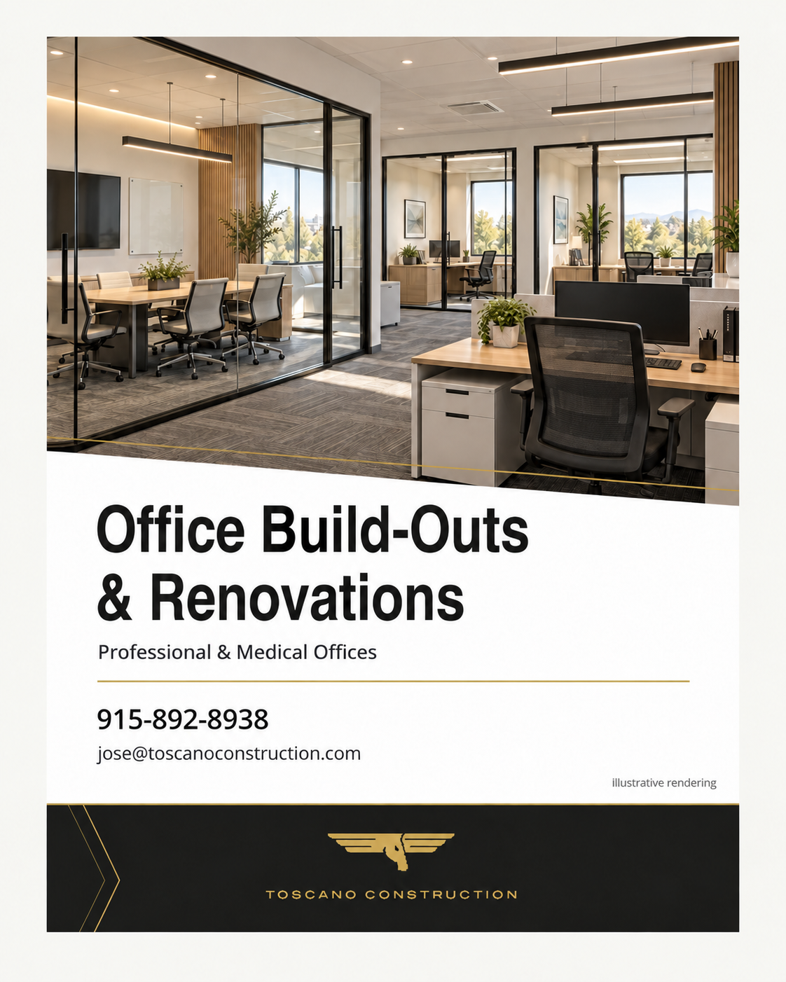 Office Build-Outs & Renovations — original Toscano flyer